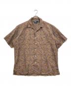POLO RALPH LAURENポロ・ラルフローレン）の古着「CALDWELL バティック柄 オープンカラーシャツ」｜ブラウン