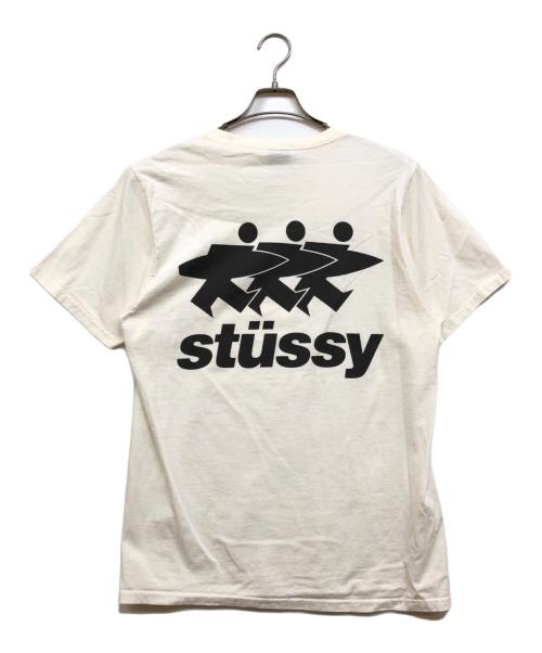 stussy（ステューシー）stussy (ステューシー) サーフマン プリントTシャツ ホワイト サイズ:Sの古着・服飾アイテム