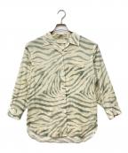 WRYHTライト）の古着「ONE-PIECE COLLAR BLOUSE」｜ベージュ×グリーン