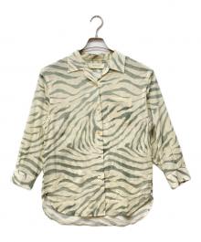 WRYHT（ライト）の古着「ONE-PIECE COLLAR BLOUSE」｜ベージュ×グリーン