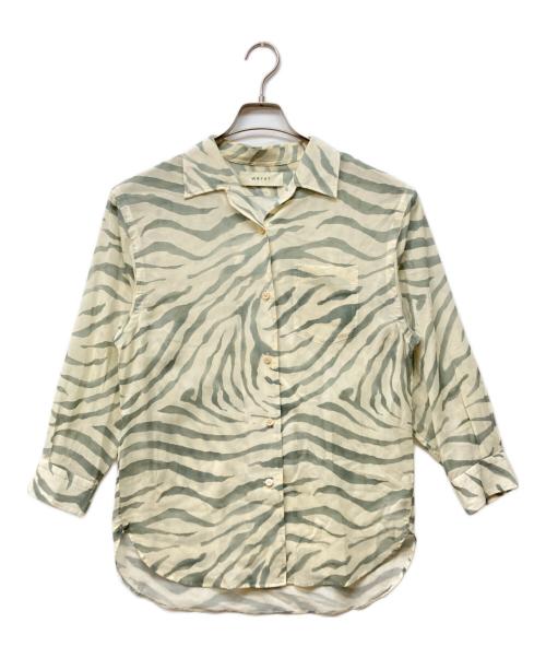WRYHT（ライト）WRYHT (ライト) ONE-PIECE COLLAR BLOUSE ベージュ×グリーン サイズ:1の古着・服飾アイテム