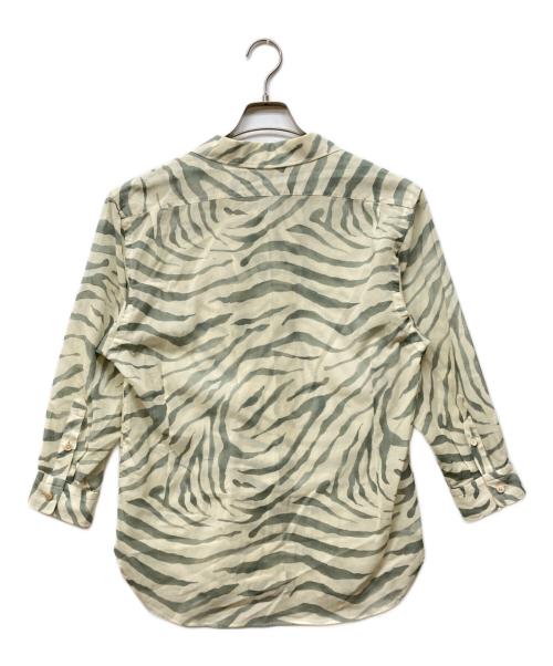 WRYHT（ライト）WRYHT (ライト) ONE-PIECE COLLAR BLOUSE ベージュ×グリーン サイズ:1の古着・服飾アイテム