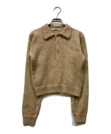 AURALEE（オーラリー）の古着「BRUSHED SUPER KID MOHAIR KNIT SHORT POLO」｜ベージュ