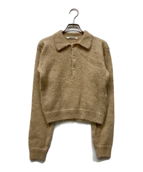 AURALEE（オーラリー）AURALEE (オーラリー) BRUSHED SUPER KID MOHAIR KNIT SHORT POLO ベージュ サイズ:1の古着・服飾アイテム