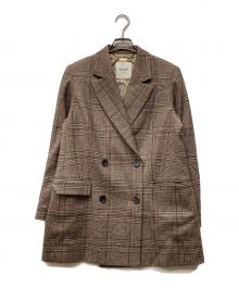 journal standard L'essage（ジャーナルスタンダード レサージュ）の古着「ガンクラブ/グレンチェック ダブルジャケット」｜ブラウン