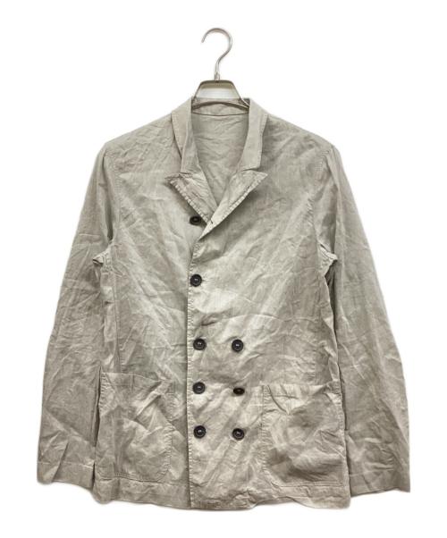 GIORGIO ARMANI（ジョルジョアルマーニ）GIORGIO ARMANI (ジョルジョアルマーニ) リネンシルクダブルジャケット ベージュ サイズ:48の古着・服飾アイテム