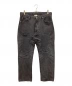 NEXUSVII×MERCURYネクサスセブン×マーキュリ）の古着「ダメージ加工デニムパンツ」｜ブラック