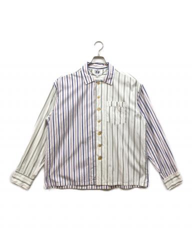AiE エイアイイー カジュアルシャツ L 白x赤x水色(ストライプ) 【古着】【中古】 中古・古着通販】AiE (エーアイイー) ストライプシャツ アイボリー