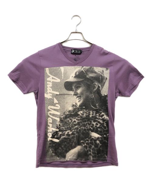 Hysteric Glamour（ヒステリックグラマー）Hysteric Glamour (ヒステリックグラマー) ANDY WARHOL (アンディウォーホル) フォトVネックTシャツ パープル サイズ:Mの古着・服飾アイテム