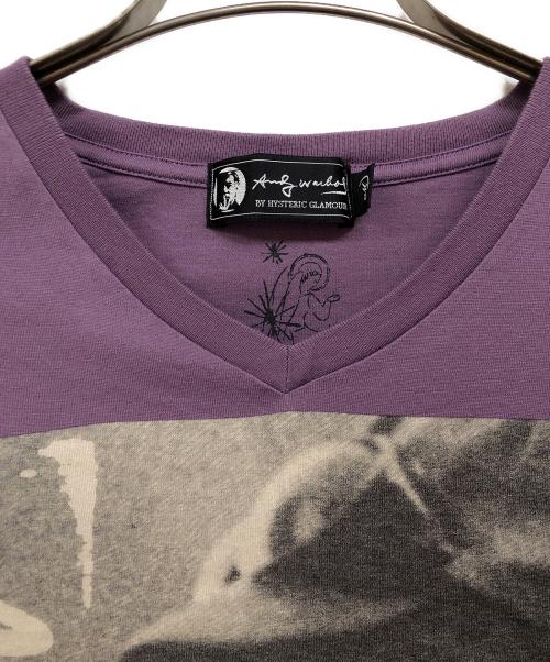 Hysteric Glamour（ヒステリックグラマー）Hysteric Glamour (ヒステリックグラマー) ANDY WARHOL (アンディウォーホル) フォトVネックTシャツ パープル サイズ:Mの古着・服飾アイテム