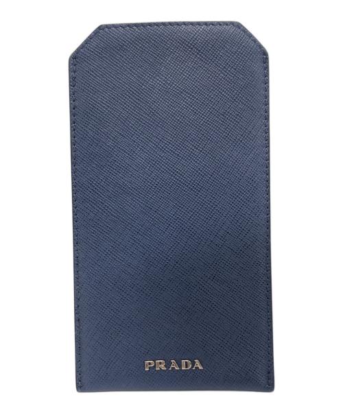 PRADA（プラダ）PRADA (プラダ) サフィアーノレザーカードケース ネイビーの古着・服飾アイテム