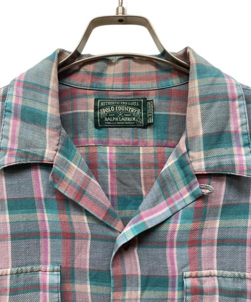POLO COUNTRY（ポロカントリー）POLO COUNTRY (ポロカントリー) オープンカラーチェックシャツ ピンク×ブルー サイズ:Lの古着・服飾アイテム
