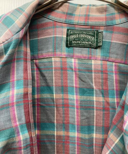 POLO COUNTRY（ポロカントリー）POLO COUNTRY (ポロカントリー) オープンカラーチェックシャツ ピンク×ブルー サイズ:Lの古着・服飾アイテム