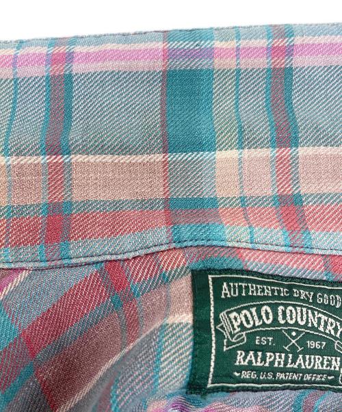 POLO COUNTRY（ポロカントリー）POLO COUNTRY (ポロカントリー) オープンカラーチェックシャツ ピンク×ブルー サイズ:Lの古着・服飾アイテム