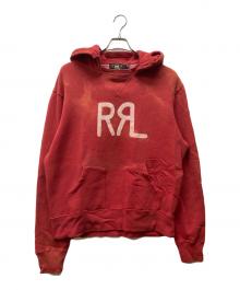 RRL（ダブルアールエル）の古着「ロゴプリント 後付けフーディ」｜レッド
