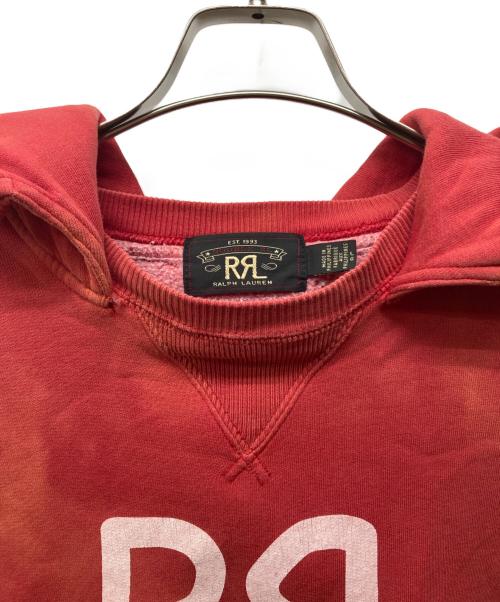 RRL（ダブルアールエル）RRL (ダブルアールエル) ロゴプリント 後付けフーディ レッド サイズ:Lの古着・服飾アイテム
