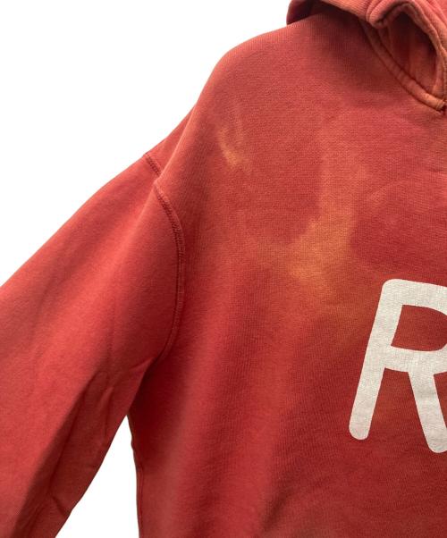 RRL（ダブルアールエル）RRL (ダブルアールエル) ロゴプリント 後付けフーディ レッド サイズ:Lの古着・服飾アイテム