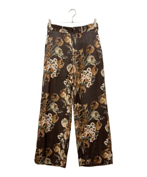 JUNYA WATANABE COMME des GARCONS（(ジュンヤワタナベ コムデギャルソン）JUNYA WATANABE COMME DES GARCONS ((ジュンヤワタナベ コムデギャルソン) 19AW 花柄ワイドパンツ ブラウン サイズ:Sの古着・服飾アイテム