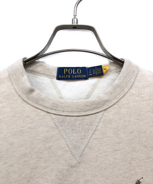 POLO RALPH LAUREN（ポロ・ラルフローレン）POLO RALPH LAUREN (ポロ・ラルフローレン) クルーネックスウェット ベージュ サイズ:Sの古着・服飾アイテム