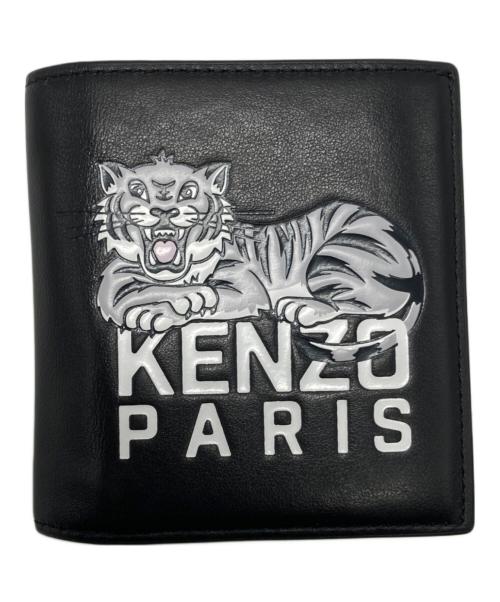 KENZO（ケンゾー）KENZO (ケンゾー) Varsity レザー ミニ ウォレット ブラックの古着・服飾アイテム