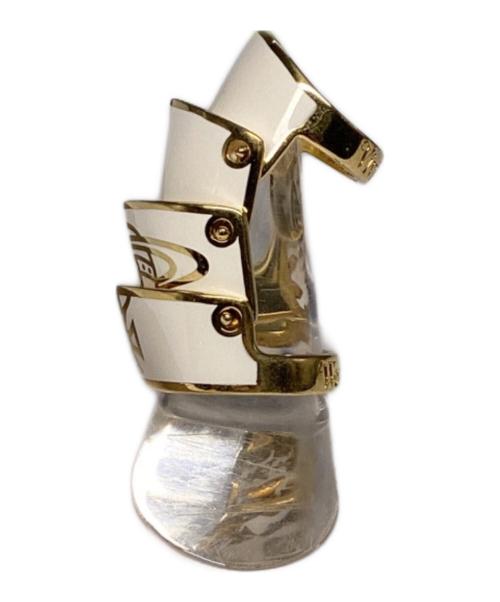 Vivienne Westwood（ヴィヴィアンウエストウッド）Vivienne Westwood (ヴィヴィアンウエストウッド) NANA (ナナ) Armour Ringアーマーリング ホワイト×ゴールド サイズ:不明（実寸サイズをご確認ください）の古着・服飾アイテム