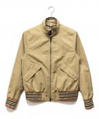 BURBERRYバーバリー）の古着「アイコンストライプ ディテール コットンギャバジン ハリントンジャケット」｜ベージュ