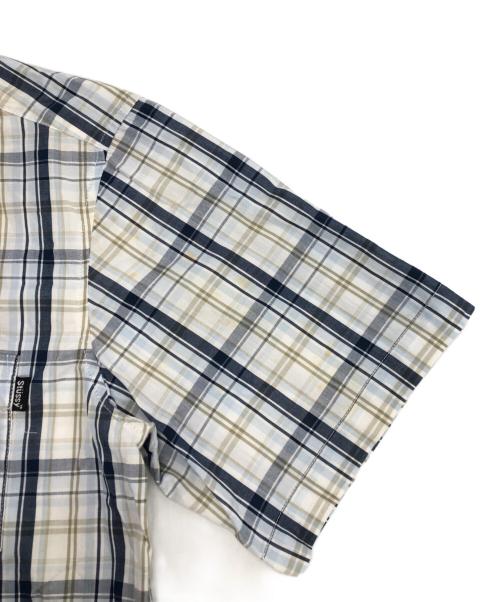 stussy（ステューシー）stussy (ステューシー) オールド半袖チェックシャツ ブルー サイズ:Sの古着・服飾アイテム