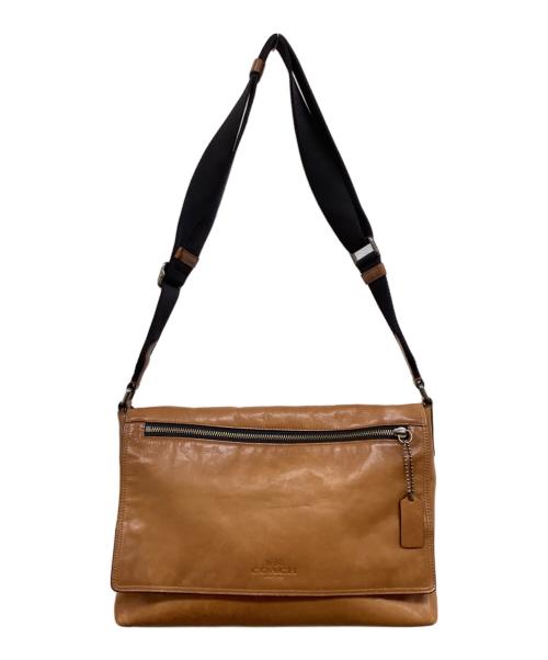 COACH（コーチ）COACH (コーチ) レザーメッセンジャーバッグ ブラウンの古着・服飾アイテム