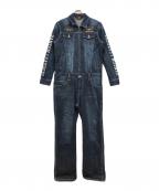 VANSONバンソン）の古着「デニムワッペンつなぎ」｜ブルー