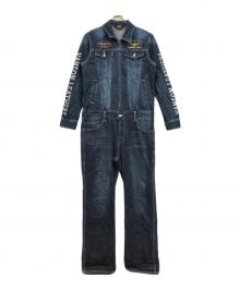 VANSON（バンソン）の古着「デニムワッペンつなぎ」｜ブルー