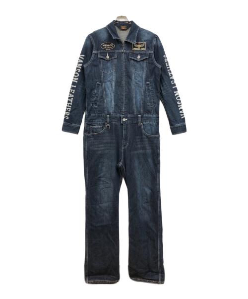 VANSON（バンソン）VANSON (バンソン) デニムワッペンつなぎ ブルー サイズ:Lの古着・服飾アイテム