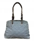 PRADAプラダ）の古着「キツティングチェーンショルダーバッグ」｜スカイブルー