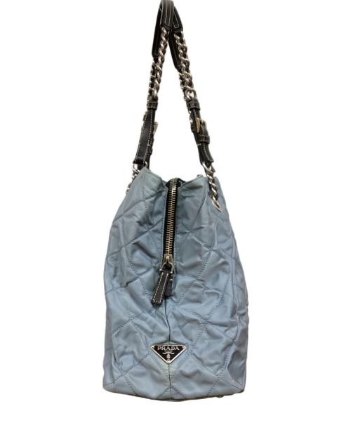 PRADA（プラダ）PRADA (プラダ) キツティングチェーンショルダーバッグ スカイブルーの古着・服飾アイテム