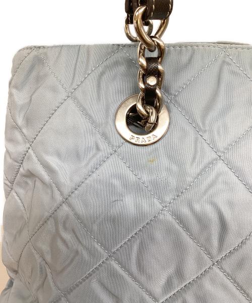 PRADA（プラダ）PRADA (プラダ) キツティングチェーンショルダーバッグ スカイブルーの古着・服飾アイテム