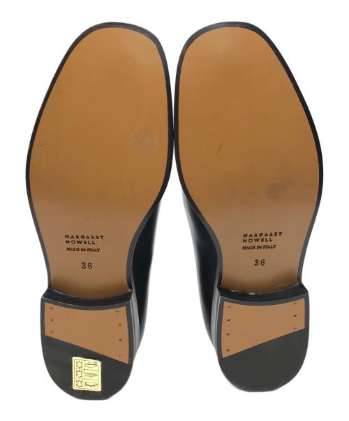 MARGARET HOWELL（マーガレットハウエル）MARGARET HOWELL (マーガレットハウエル) レザーモンクシューズ ブラック サイズ:36の古着・服飾アイテム