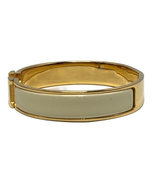 HERMES（エルメス）HERMES (エルメス) クリックH ブレスレット ゴールド×ホワイトの古着・服飾アイテム