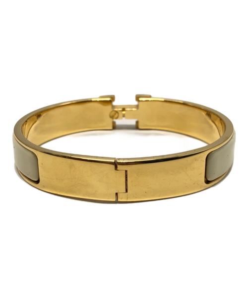 HERMES（エルメス）HERMES (エルメス) クリックH ブレスレット ゴールド×ホワイトの古着・服飾アイテム