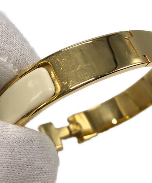 HERMES（エルメス）HERMES (エルメス) クリックH ブレスレット ゴールド×ホワイトの古着・服飾アイテム