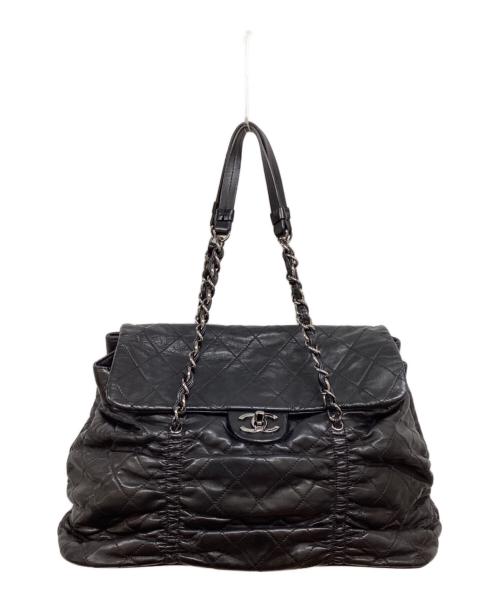 CHANEL（シャネル）CHANEL (シャネル) ココマークダブルチェーンショルダーバッグ ブラックの古着・服飾アイテム