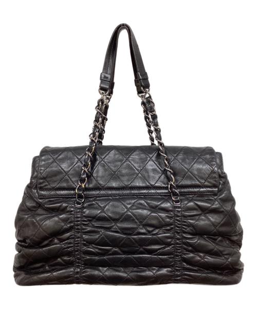 CHANEL（シャネル）CHANEL (シャネル) ココマークダブルチェーンショルダーバッグ ブラックの古着・服飾アイテム