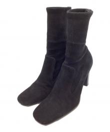 GUCCI（グッチ）の古着「スクエアトゥ ヒールブーツ」｜ブラック