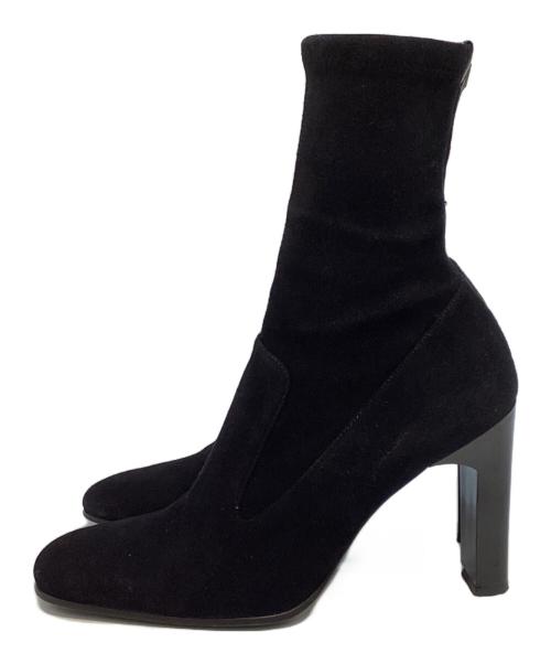 GUCCI（グッチ）GUCCI (グッチ) スクエアトゥ ヒールブーツ ブラック サイズ:36Cの古着・服飾アイテム