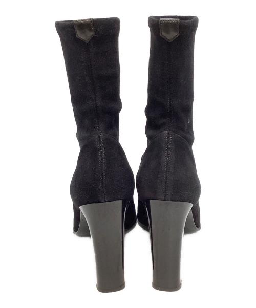 GUCCI（グッチ）GUCCI (グッチ) スクエアトゥ ヒールブーツ ブラック サイズ:36Cの古着・服飾アイテム