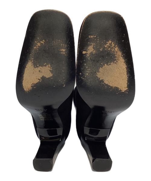 GUCCI（グッチ）GUCCI (グッチ) スクエアトゥ ヒールブーツ ブラック サイズ:36Cの古着・服飾アイテム