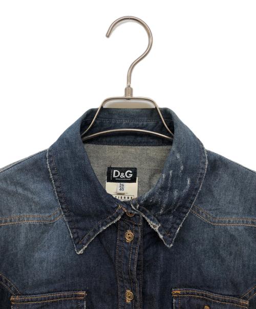 D&G（ディーアンドジー）D&G (ディーアンドジー) 半袖シャツ ブルー サイズ:40の古着・服飾アイテム