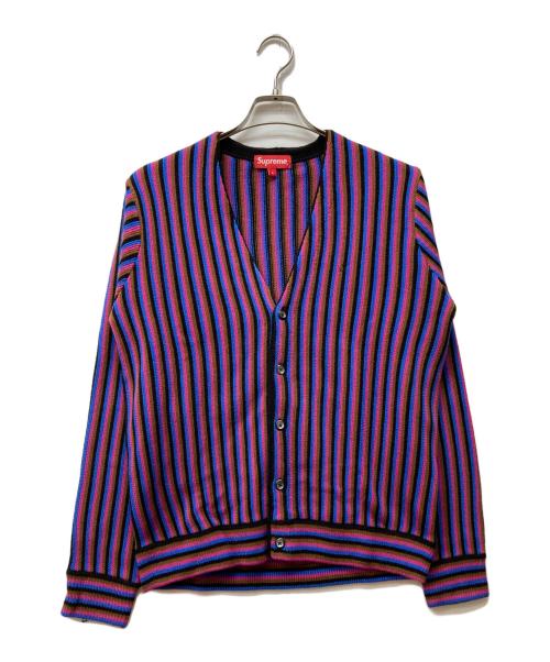 SUPREME（シュプリーム）Supreme (シュプリーム) 17SS MICRO STRIPE CARDIGAN/17SSマイクロｽﾄﾗｲﾌﾟカーディガン パープル サイズ:Sの古着・服飾アイテム