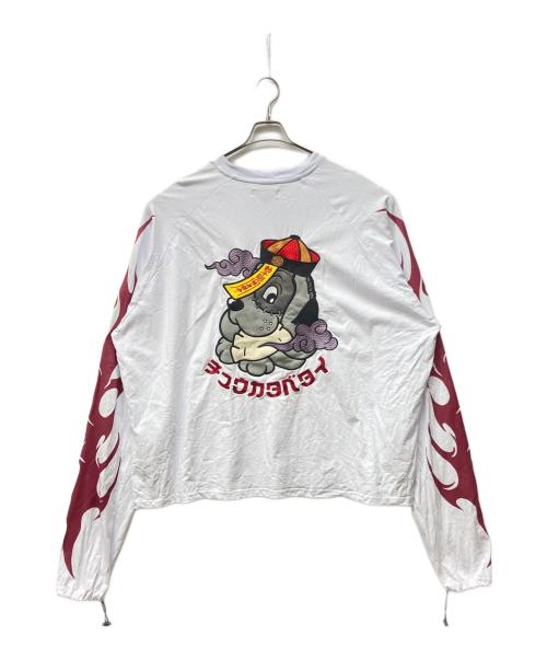 GALFY（ガルフィー）GALFY (ガルフィー) チュウカタベタイ (チュウカタベタイ) 霊幻犬tee ホワイト サイズ:XLの古着・服飾アイテム