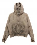 NVRFRGTネヴァーフォーゲット）の古着「PANELLED ZIP UP HOODIE」｜ベージュ