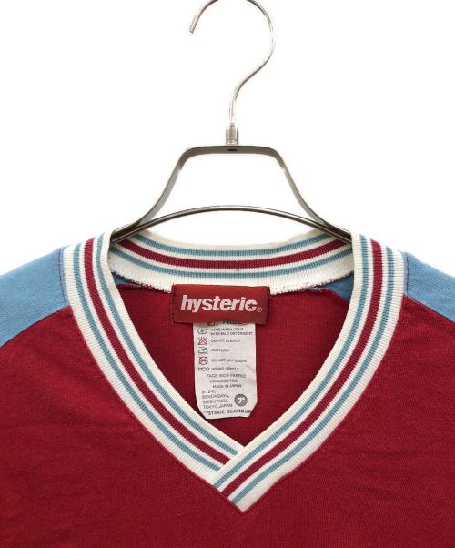 Hysteric Glamour（ヒステリックグラマー）Hysteric Glamour (ヒステリックグラマー) VネックTシャツ レッド サイズ:freeの古着・服飾アイテム