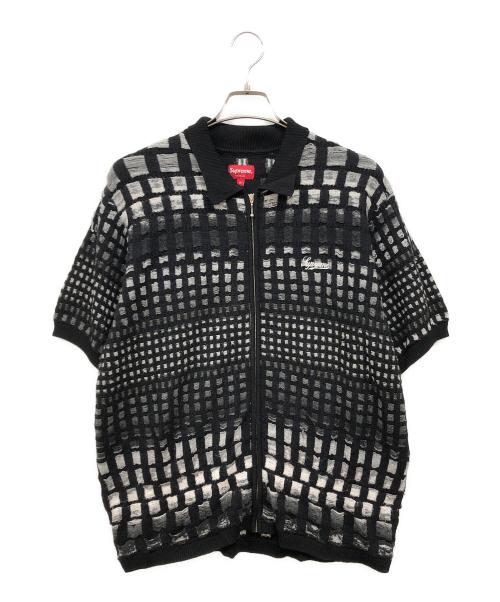 SUPREME（シュプリーム）Supreme (シュプリーム) 23SS Gradient Zip Up Polo ブラック サイズ:Mの古着・服飾アイテム